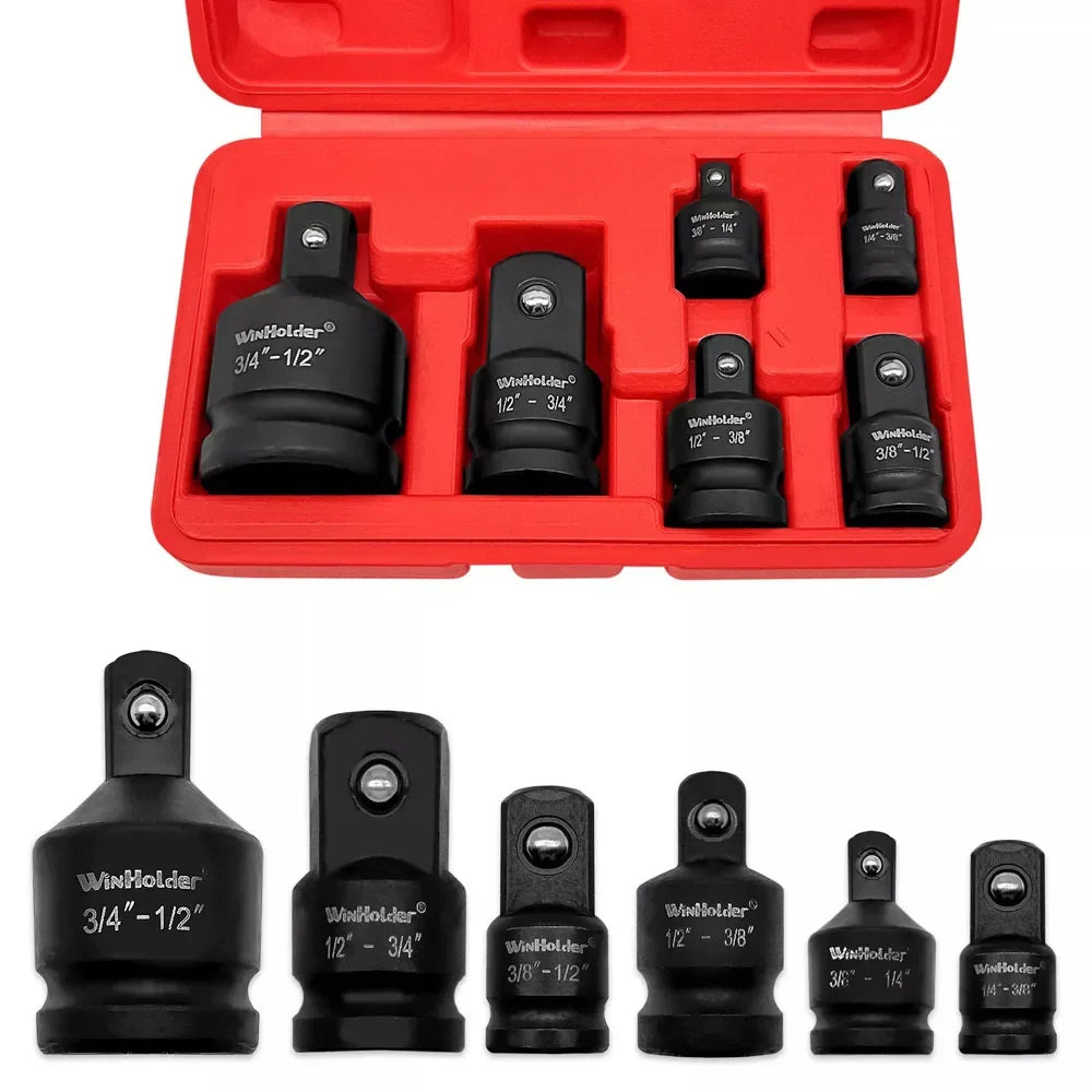6-piece impact socket adapter and reducer set, 1/4 to 3/4 inch drive