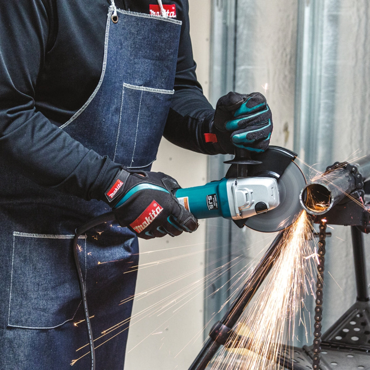Makita SJS High-Power Angle Grinder 4.5 to 6 Inch for Stone Cutting