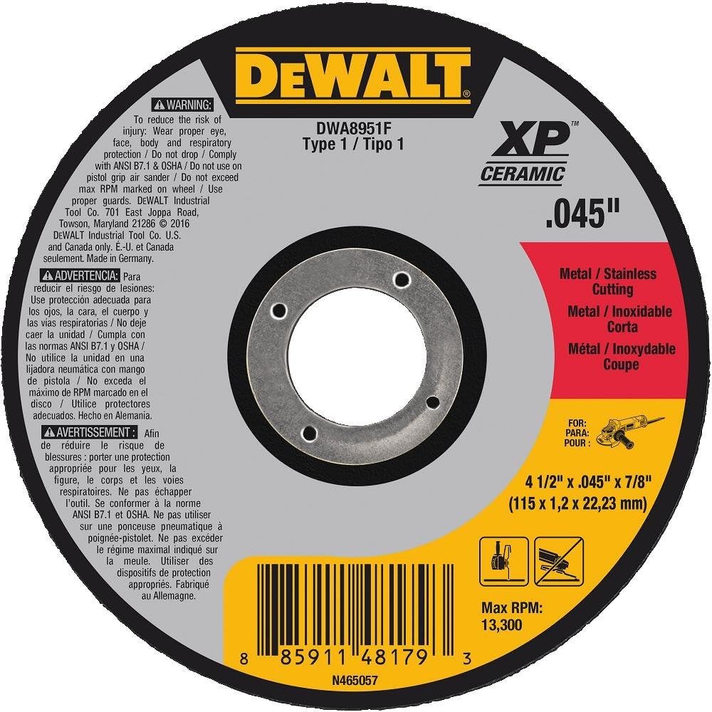 DEWALT DWA8951F ELITE SERIES™ Cutting Wheels 4-1/2" x 0.045" x 7/8"