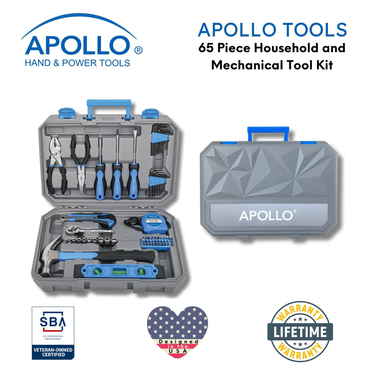 65 Piece Household and Mechanical Tool Set -- DT0001
