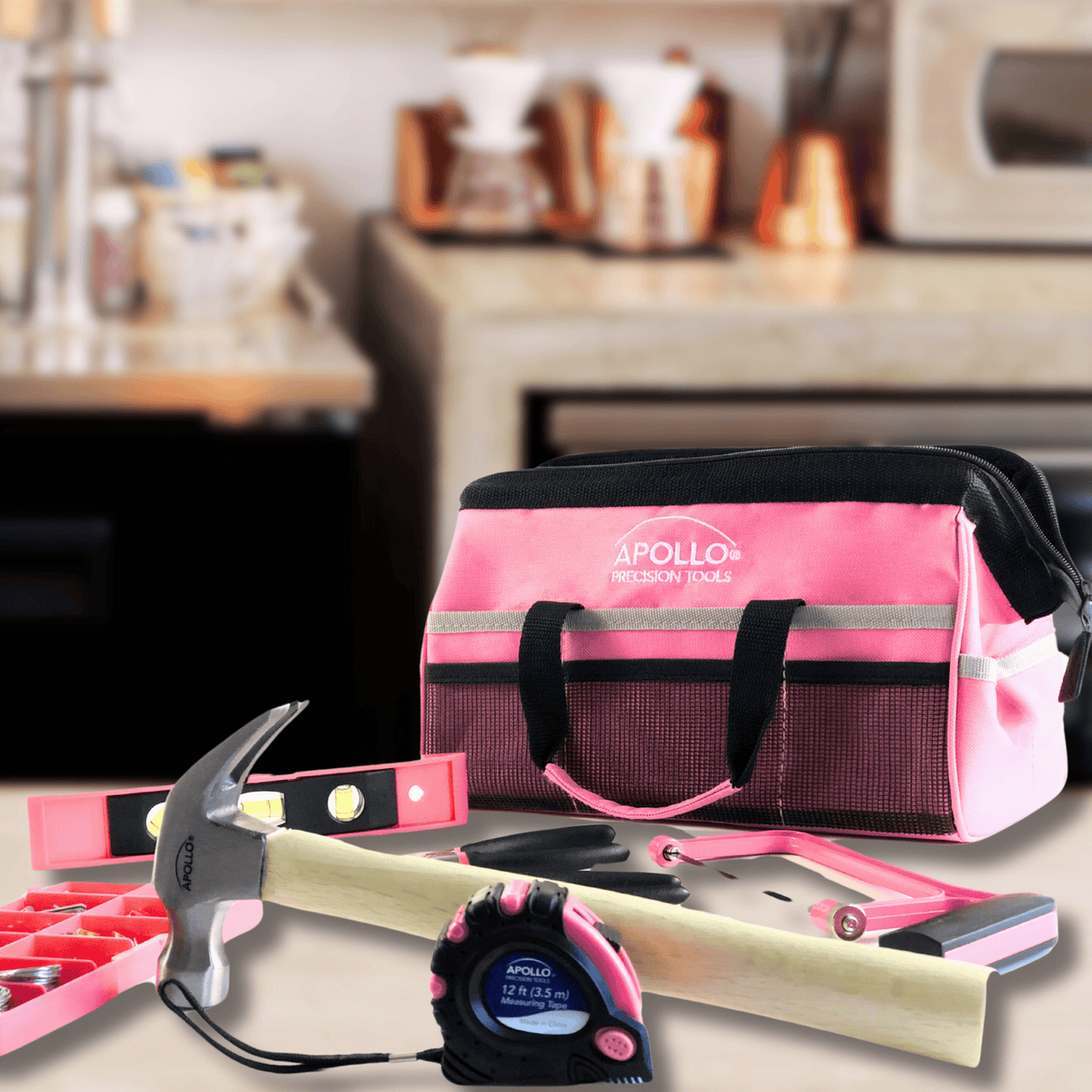 201 Piece Household Tool Kit in a Soft-Sided Tool Bag Pink - DT0020P
