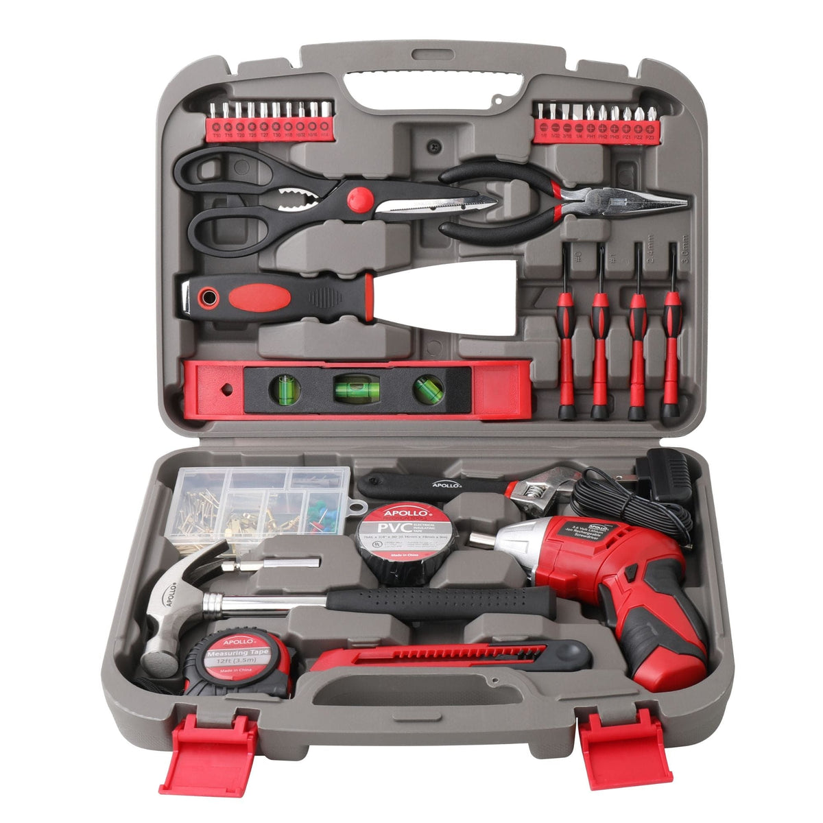 135 Piece Household Tool Set with Pivoting Dual-Angle 3.6 Volt Lithium-Ion Cordless Screwdriver - DT0773
