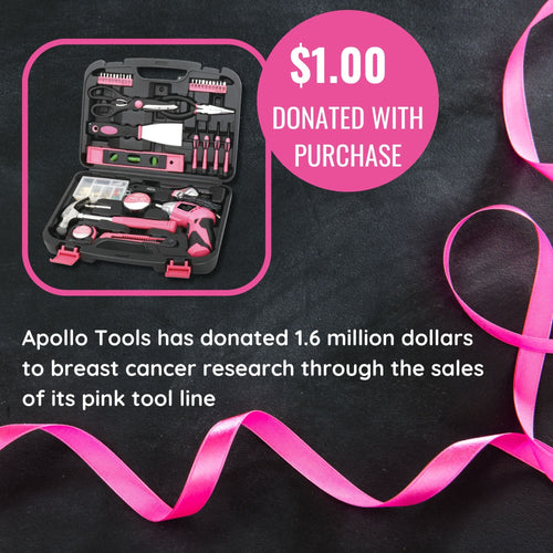 135 Piece Household Tool Kit Pink with Pivoting Dual-Angle 3.6 Volt Lithium-Ion Cordless Screwdriver - DT0773N1