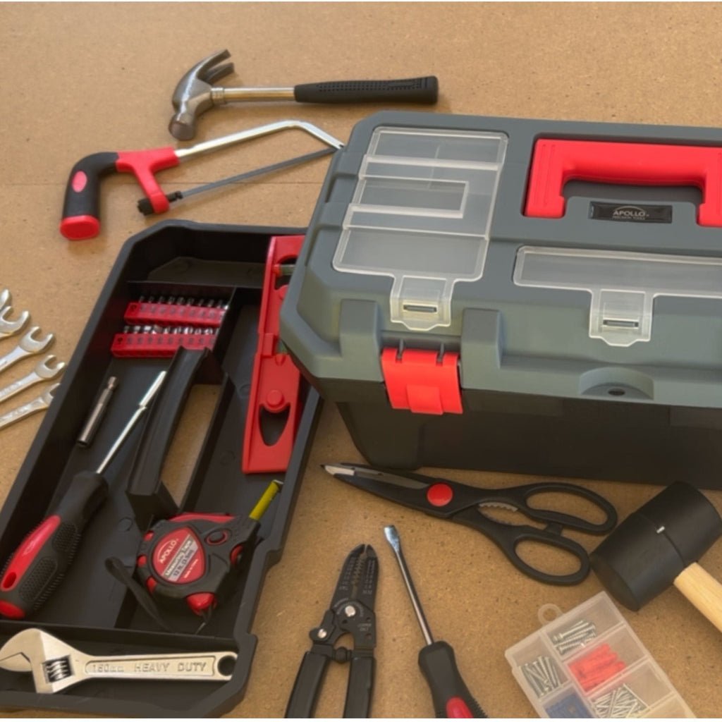 Red 170 Piece Household Tool Kit with New and Improved Tool Box - DT7103