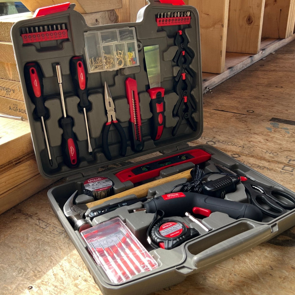 144 Piece Household Tool Kit with 4.8V Cordless Screwdriver - DT8422