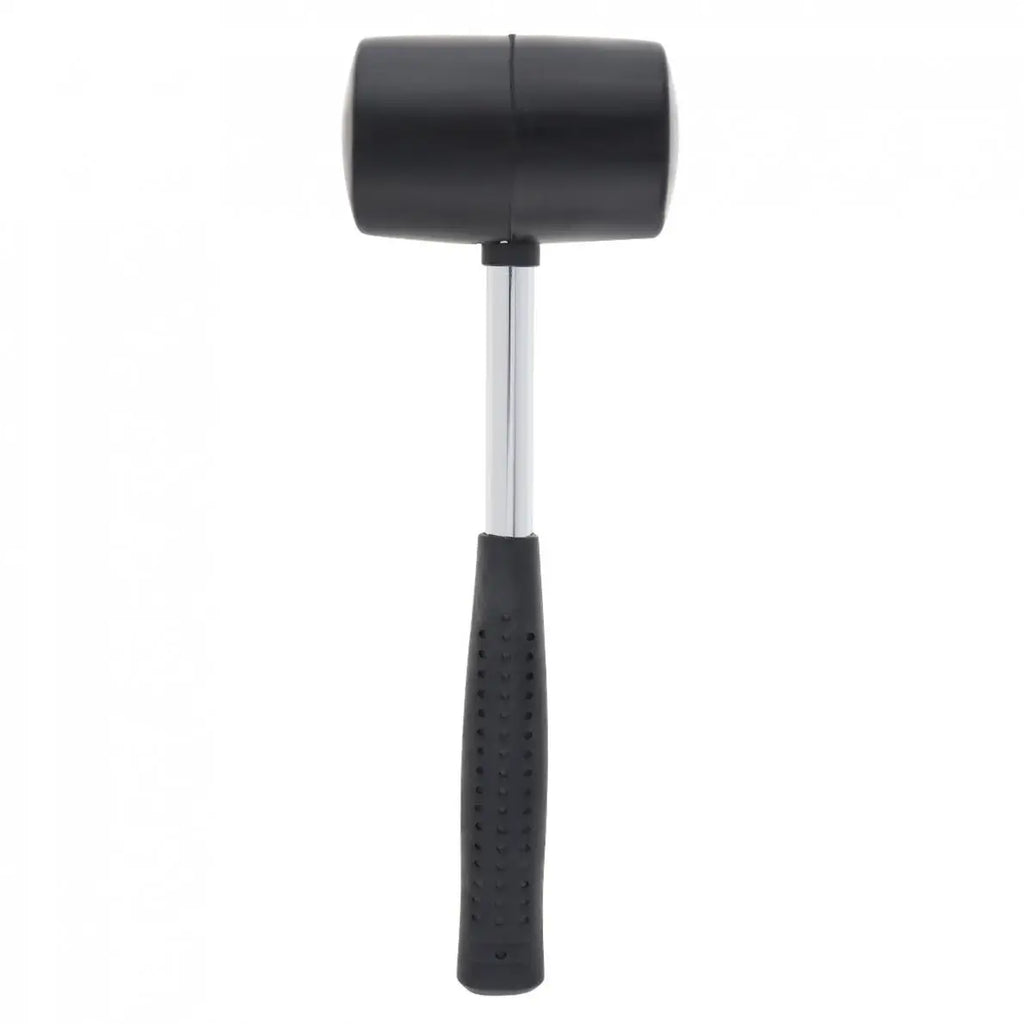 400g Black Rubber Mallet - Top-down view showing round black rubber head and steel handle | Wrench Haus