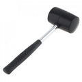 400g Black Rubber Mallet - Round head rubber hammer with non-slip steel handle, full view on white background | Wrench Haus