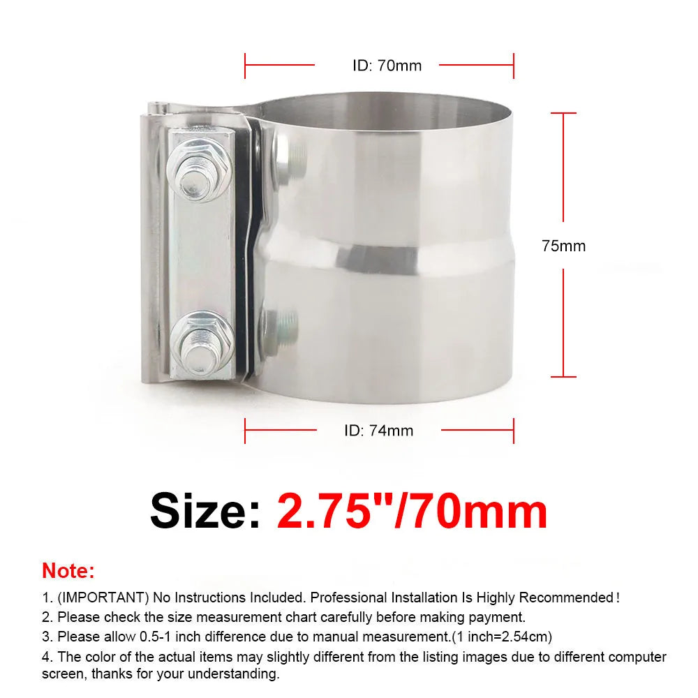 304 Stainless Butt Joint Exhaust Clamp - view 24 | Wrench Haus