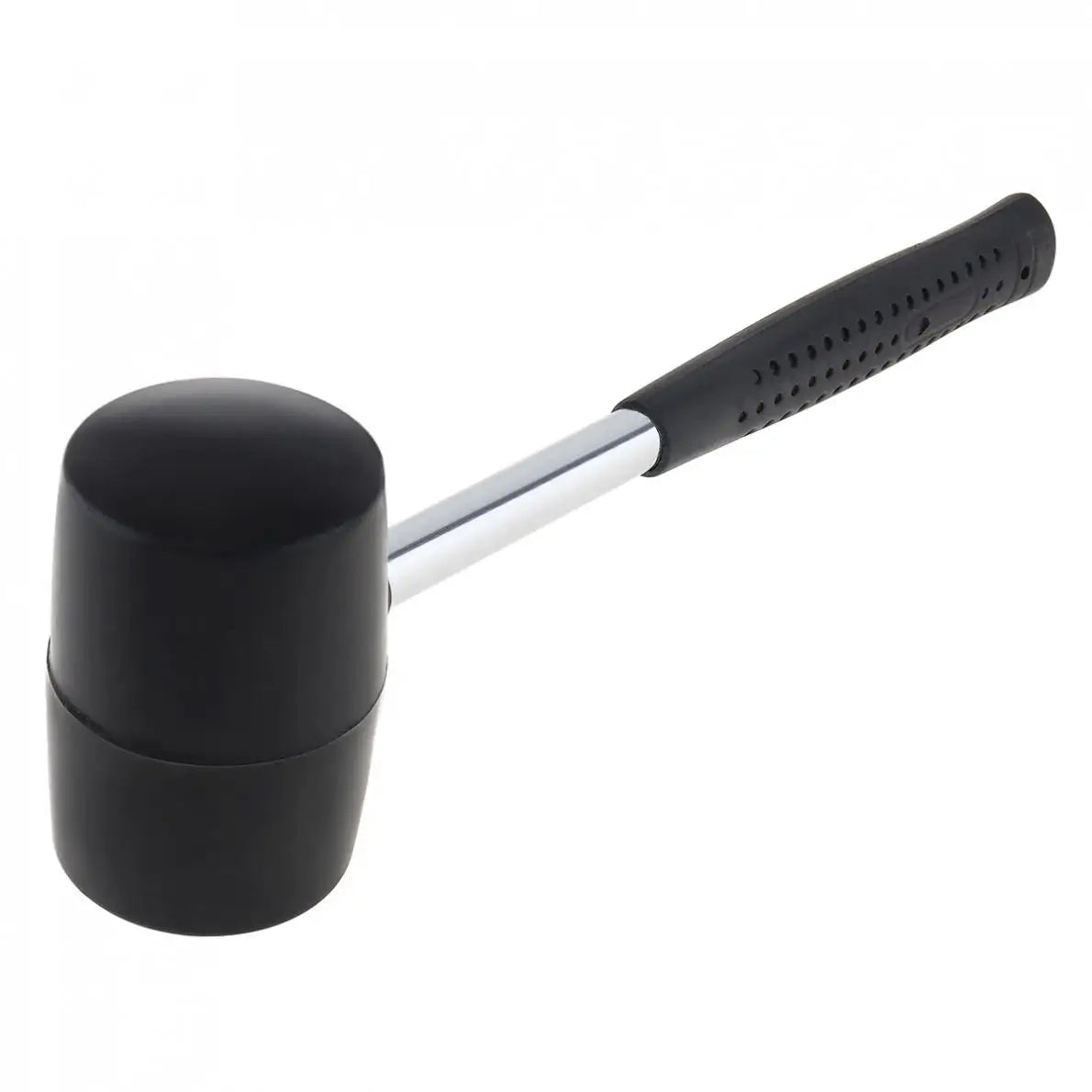 400g Black Rubber Mallet - Side profile close-up of round black rubber head and steel shaft | Wrench Haus