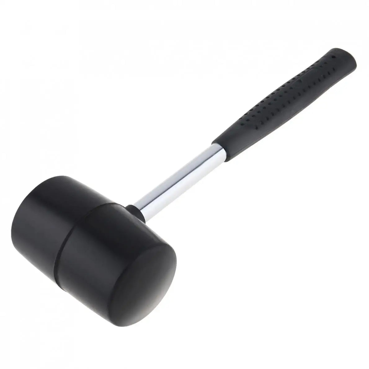 400g Black Rubber Mallet - Angled view emphasizing non-slip steel handle and compact rubber head | Wrench Haus