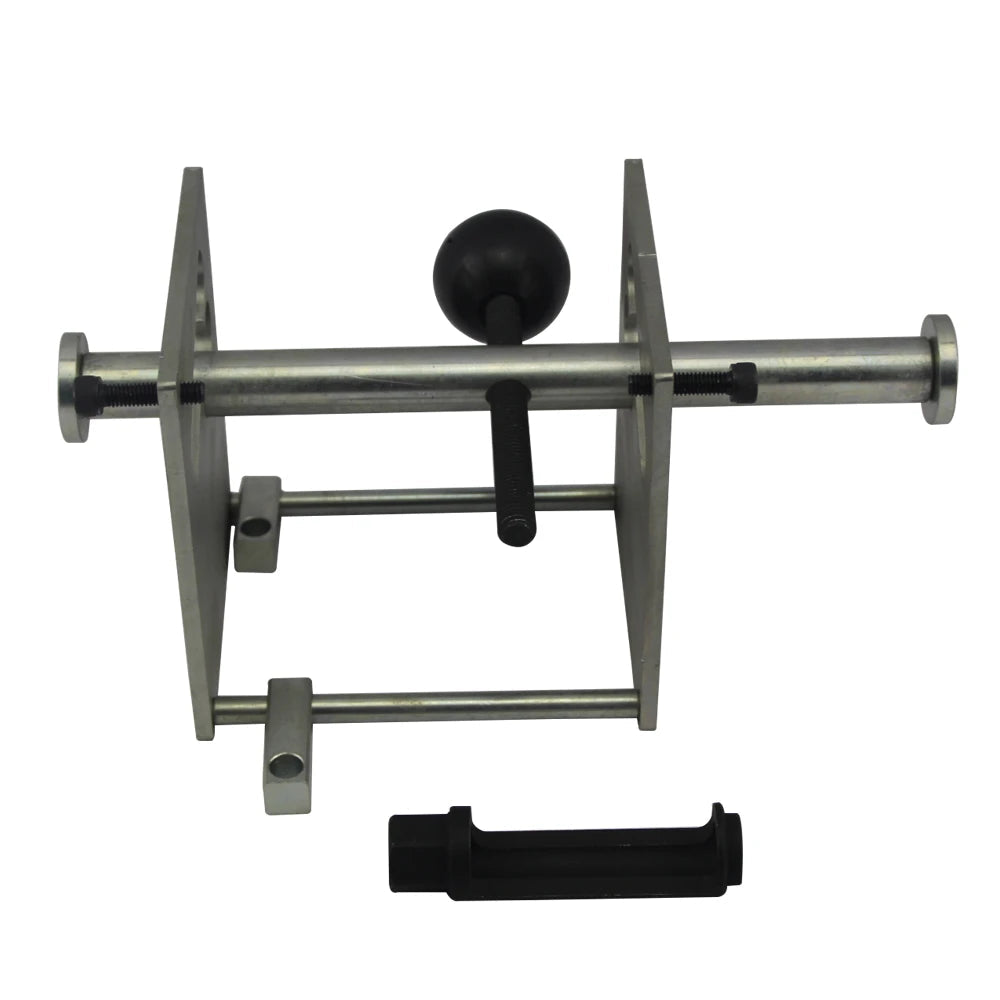 Valve Spring Compressor Tool VAG 3362 - Top-down view with alignment bar and all components | Wrench Haus