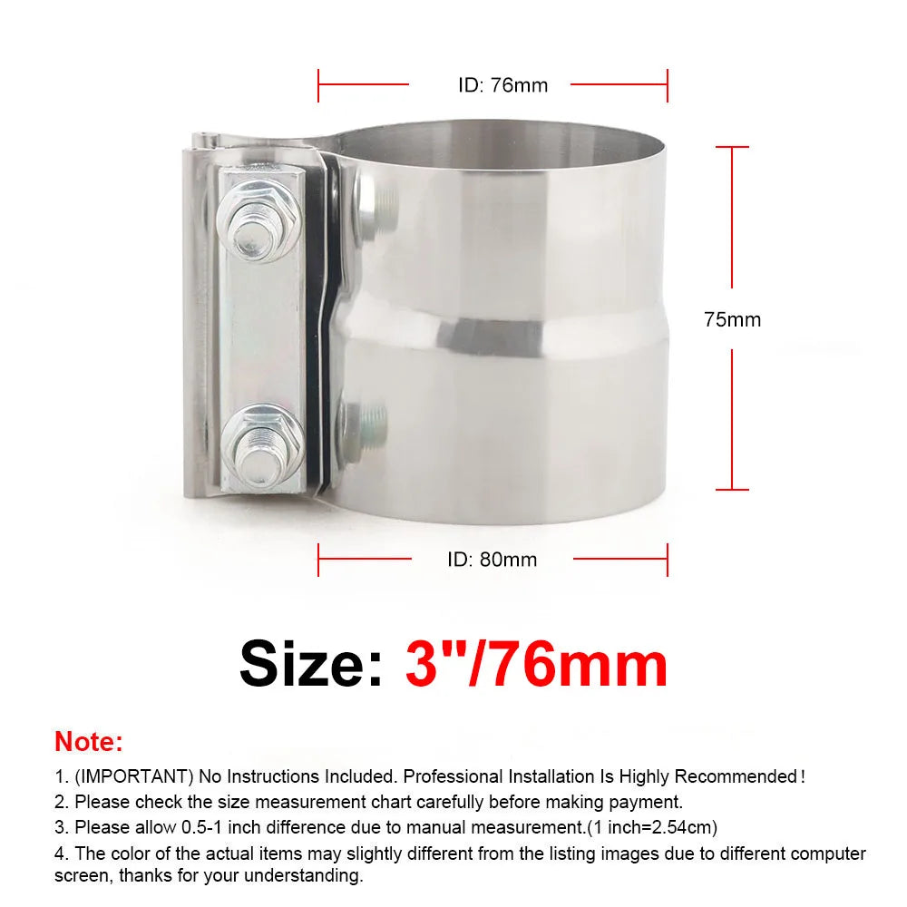 304 Stainless Butt Joint Exhaust Clamp - view 25 | Wrench Haus