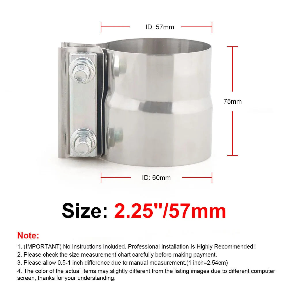 304 Stainless Butt Joint Exhaust Clamp - view 22 | Wrench Haus