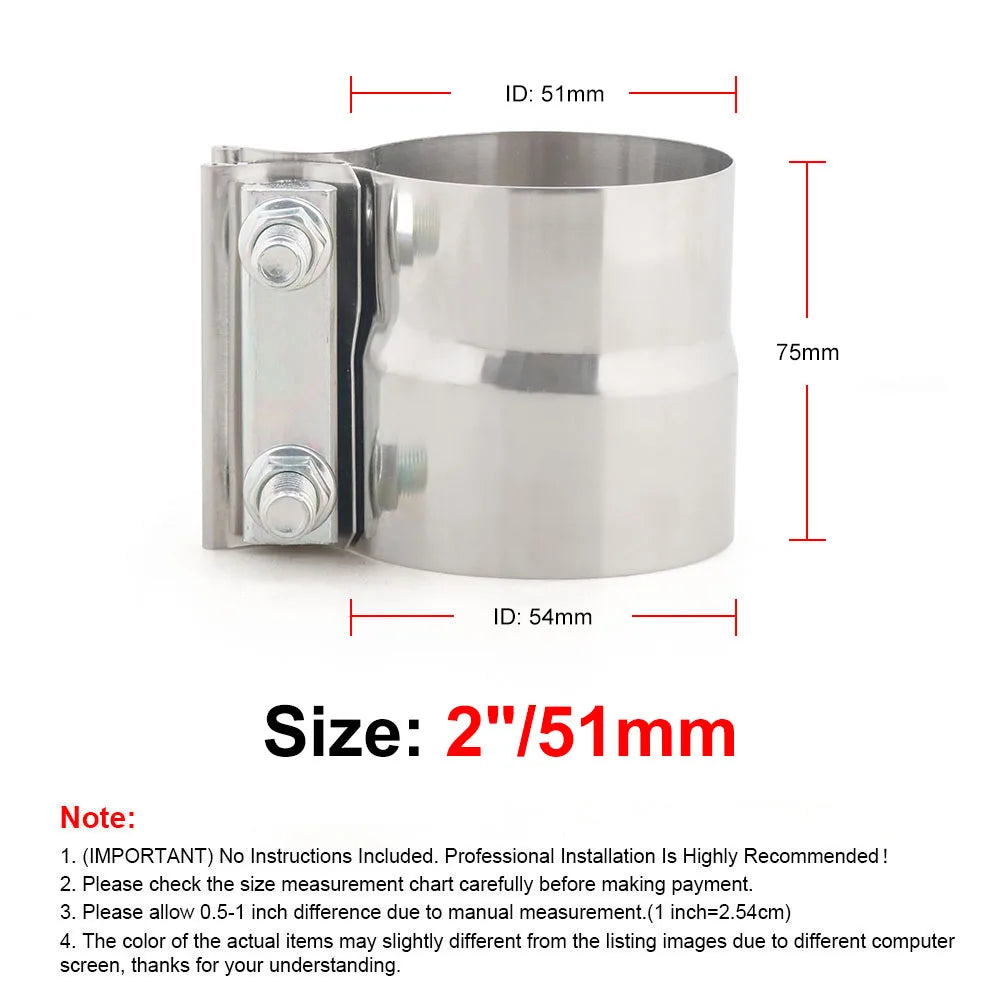 304 Stainless Butt Joint Exhaust Clamp - view 21 | Wrench Haus