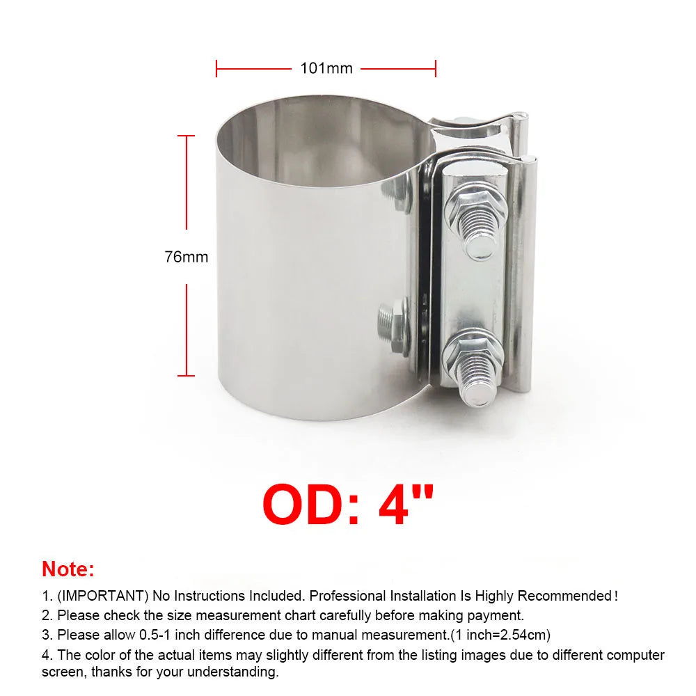 304 Stainless Exhaust Sleeve Coupler Clamp - view 28 | Wrench Haus