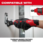 Milwaukee 2525-21 M12 Brushless Rotary Tool Kit - accessory compatibility graphic