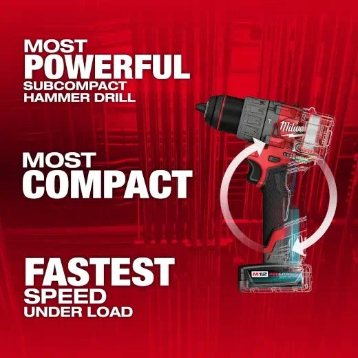 Milwaukee 3404-22  M12 FUEL™ 1/2" Hammer Drill/Driver Kit