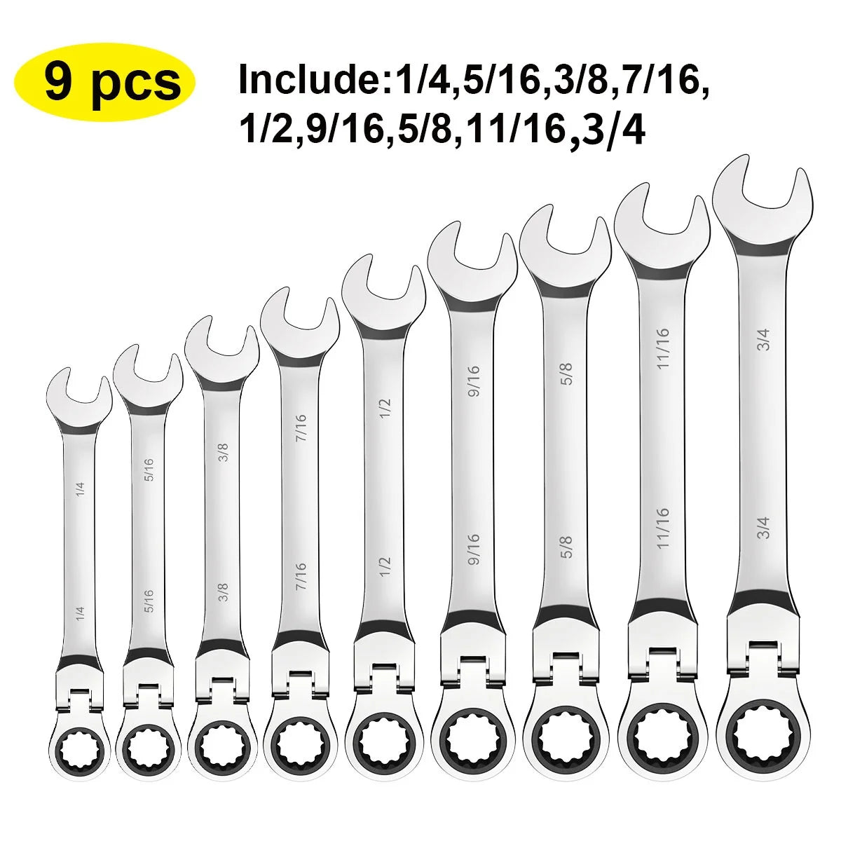 SAE Flex-Head Ratcheting Wrench Set - view 7 | Wrench Haus