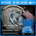 11-piece universal clutch alignment tool kit shown centering a clutch disc, with blue case inset | Wrench Haus