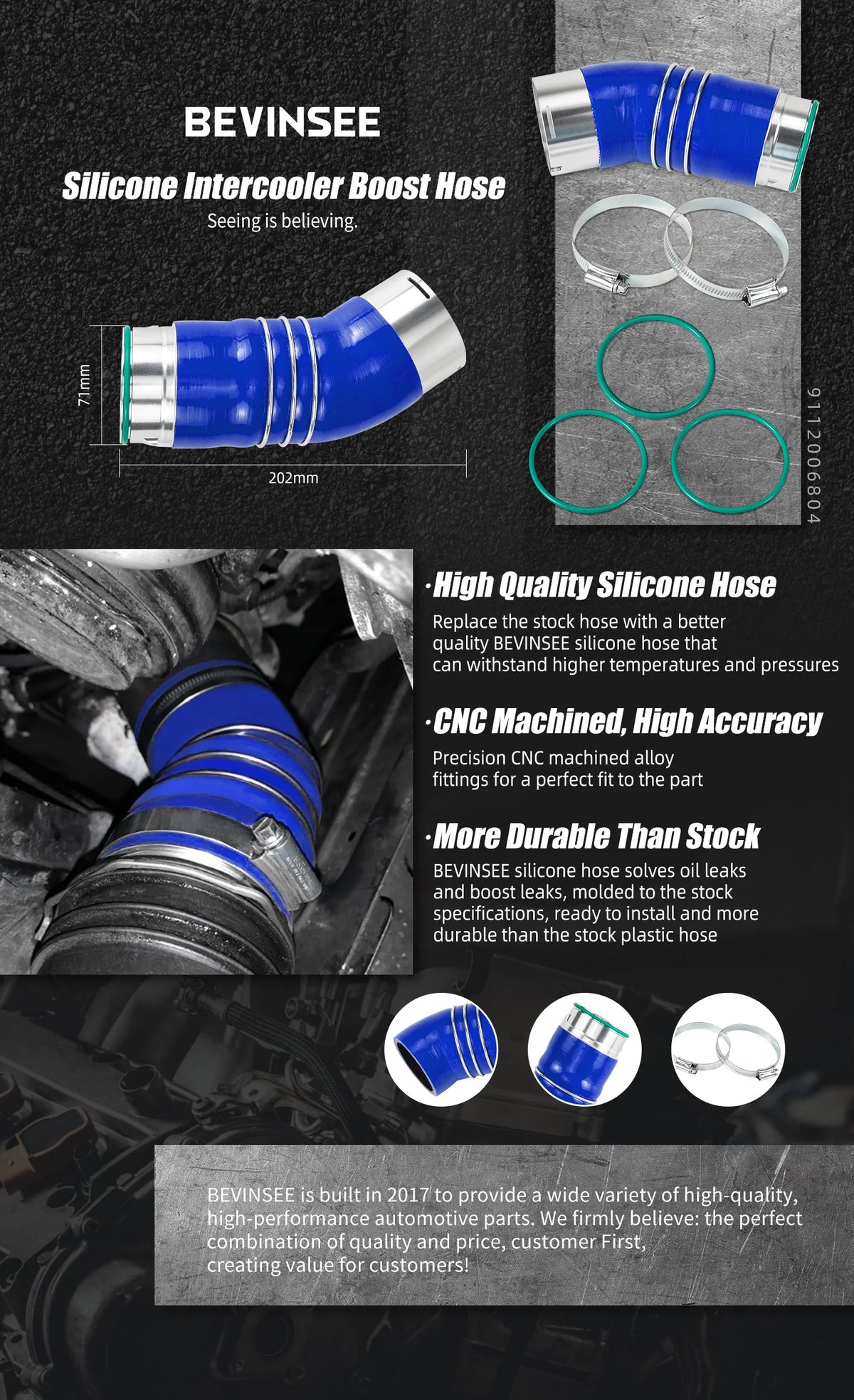 Silicone intercooler boost hose for BMW 335d - view 9 | Wrench Haus