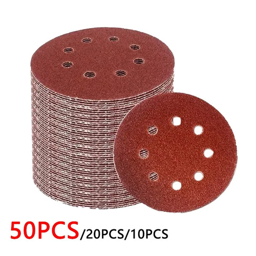125mm sanding discs, 8-hole, assorted grits