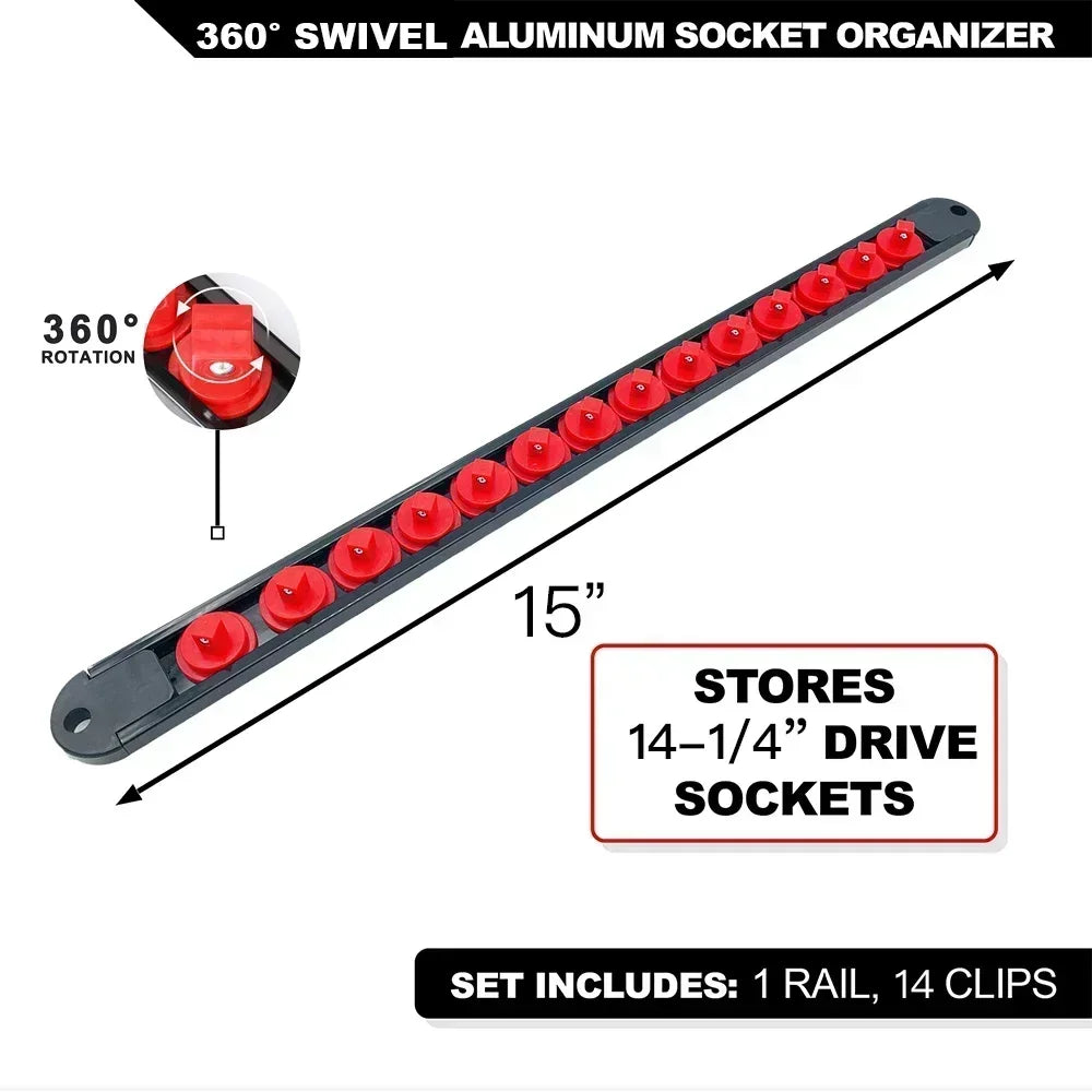 Swivel Organizer - Red ABS Socket Rail Kit | Wrench Haus
