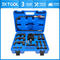 24-piece pneumatic diesel injector puller kit in blue case with air hose, slide hammer and adapters | Wrench Haus