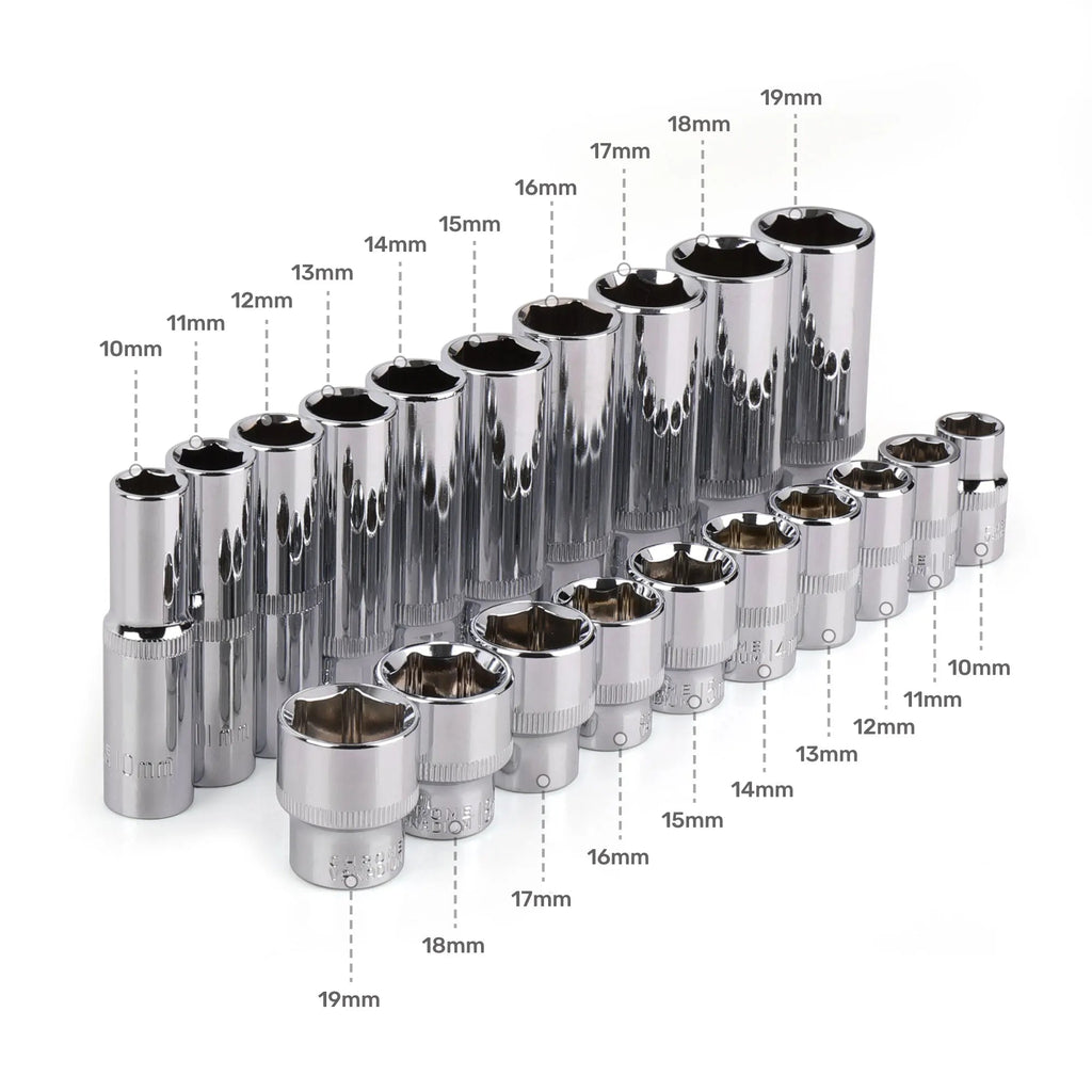 3/8" Drive Deep Long Socket Set