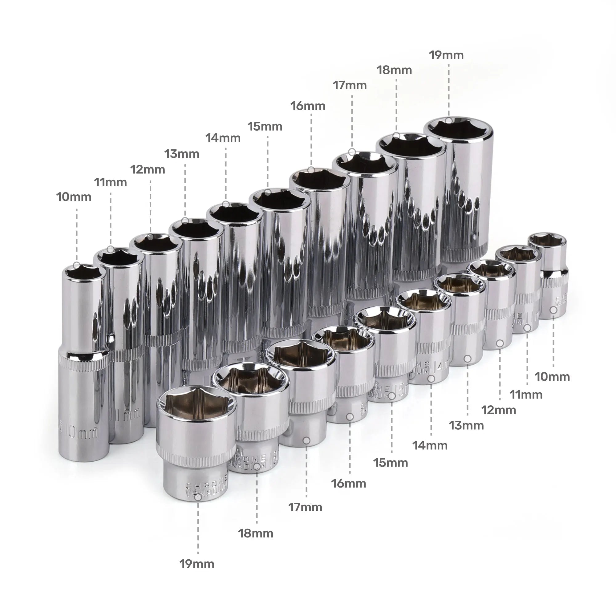 3/8" Drive Deep Long Socket Set