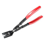 Red-handled trim clip removal pliers, full-length view on white | Wrench Haus