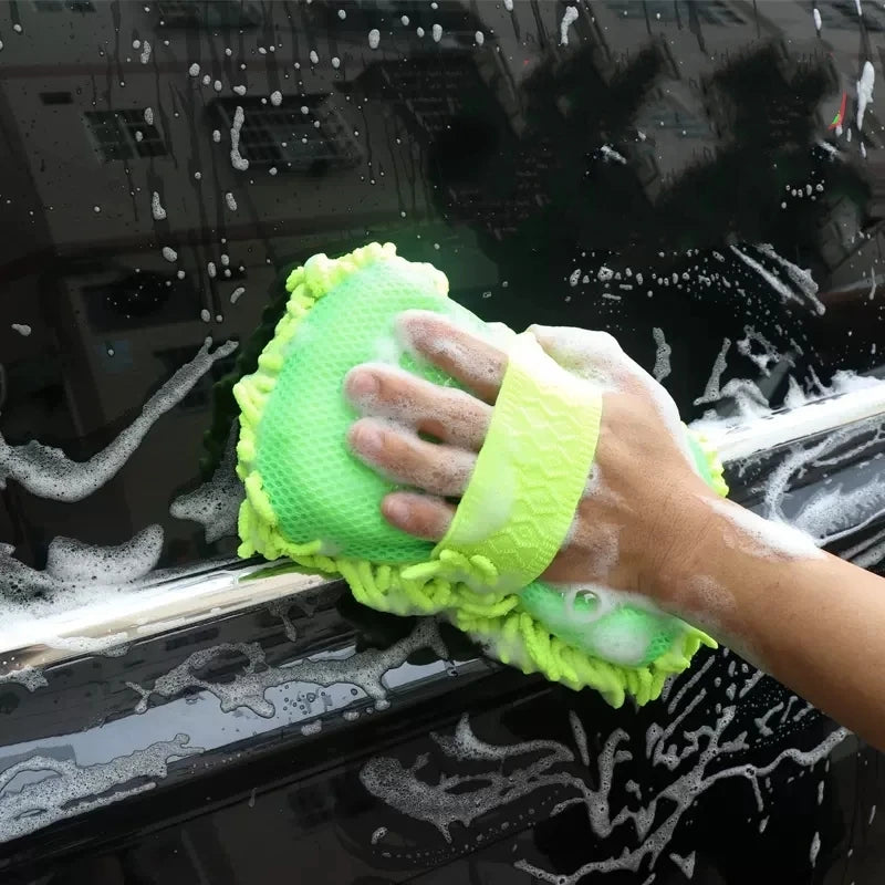 Car care accessory set with towels and gloves
