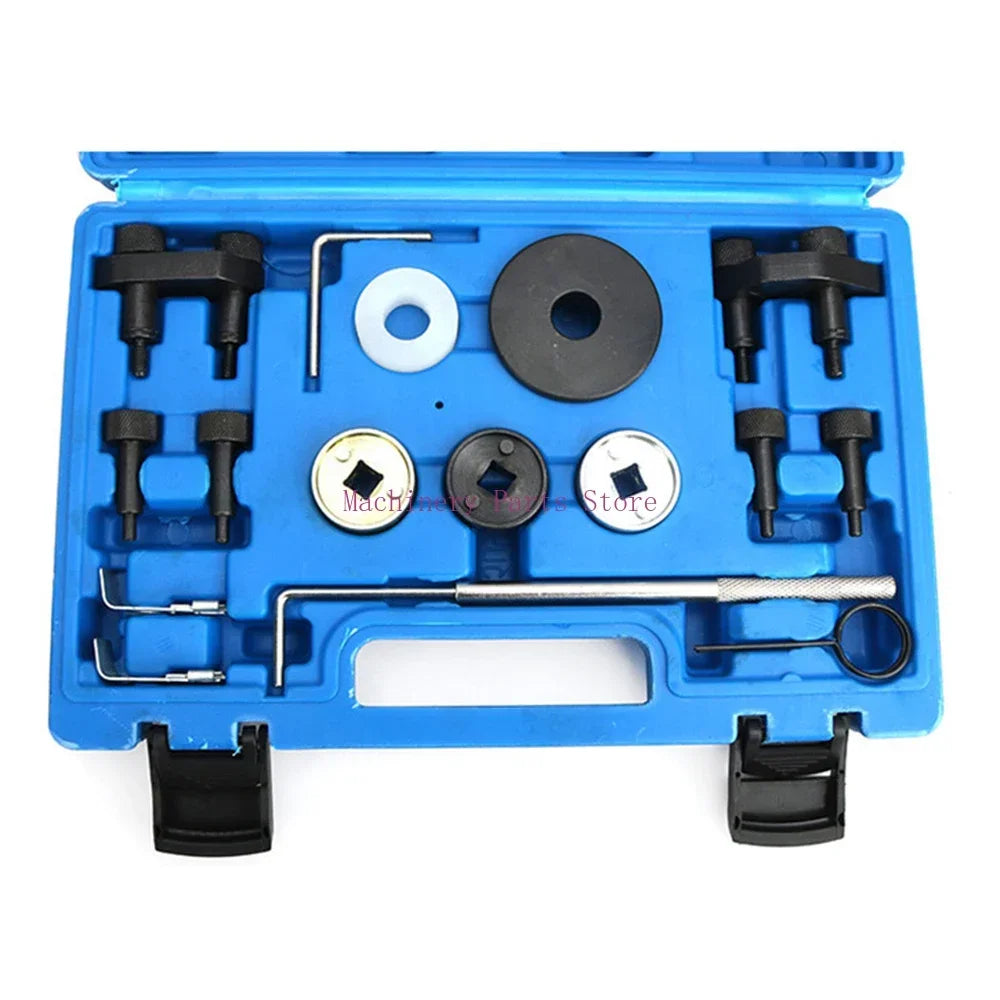EA888 timing tool set components laid out | Wrench Haus