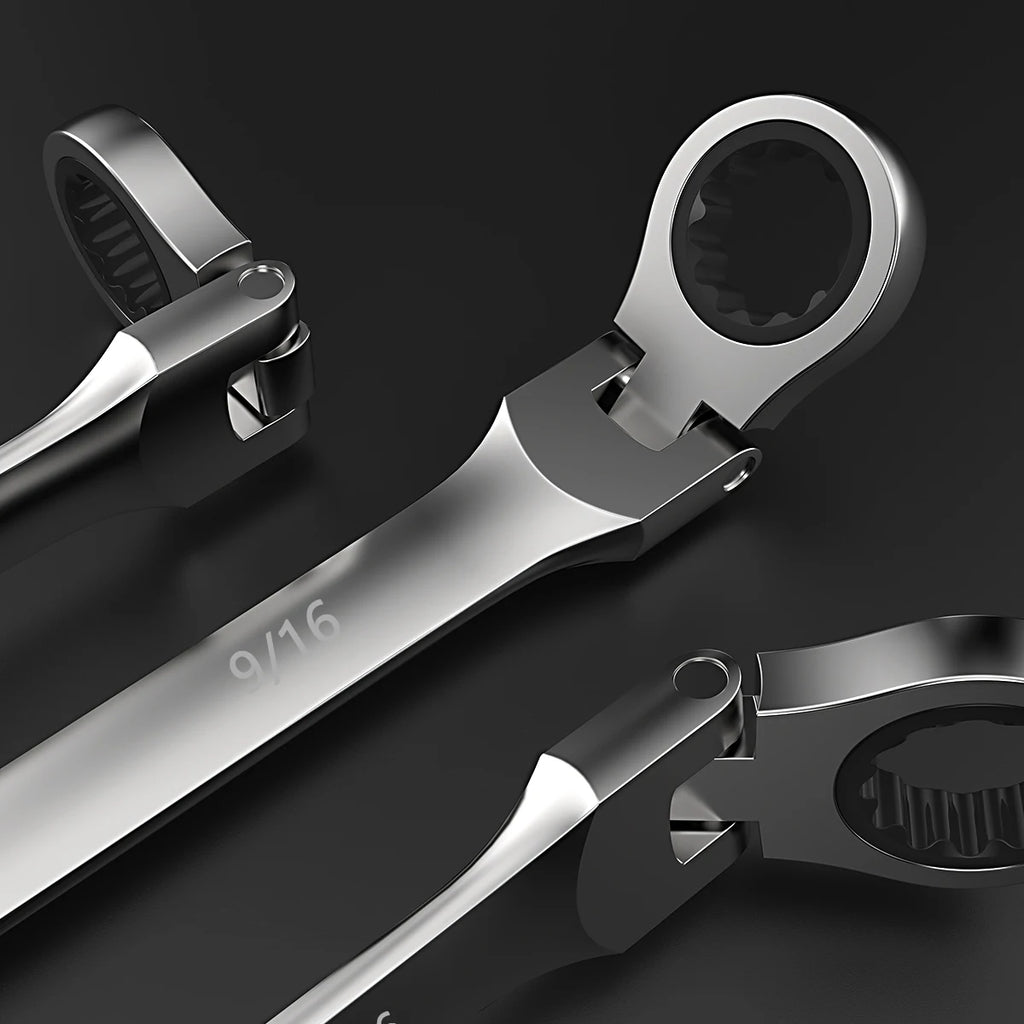 SAE flex-head wrench set, 1/4 to 3/4 inch sizes laid out | Wrench Haus