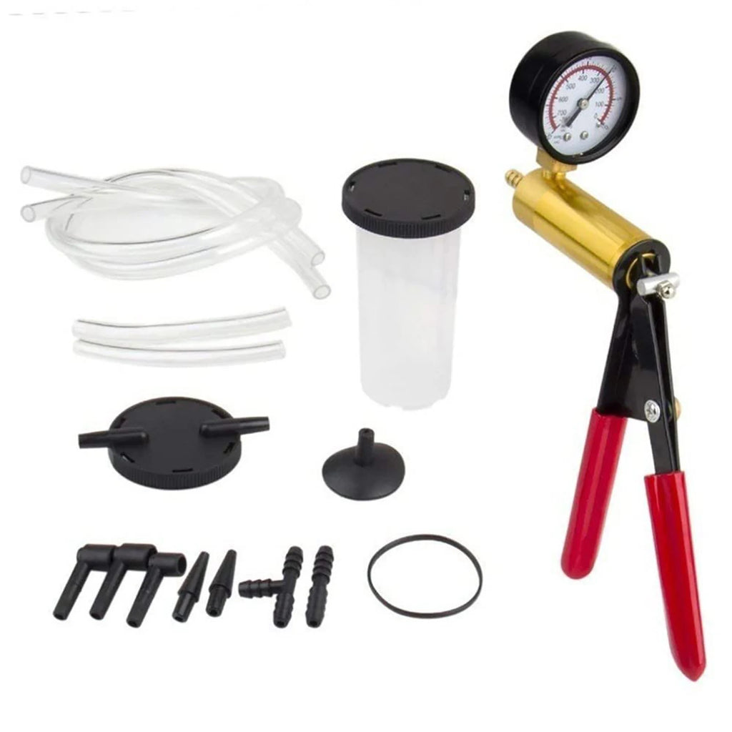 2-in-1 Vakuum-Pumpe & Bremsenentlüfter-Kit – 16-teilig mit Manometer & Adaptern