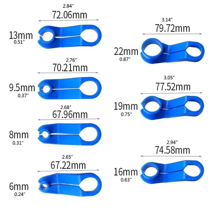 Disconnect tool size chart from 6mm to 22mm with each tool's length in millimeters | Wrench Haus