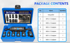 Open case of the drive shaft puller kit beside the numbered package contents list | Wrench Haus