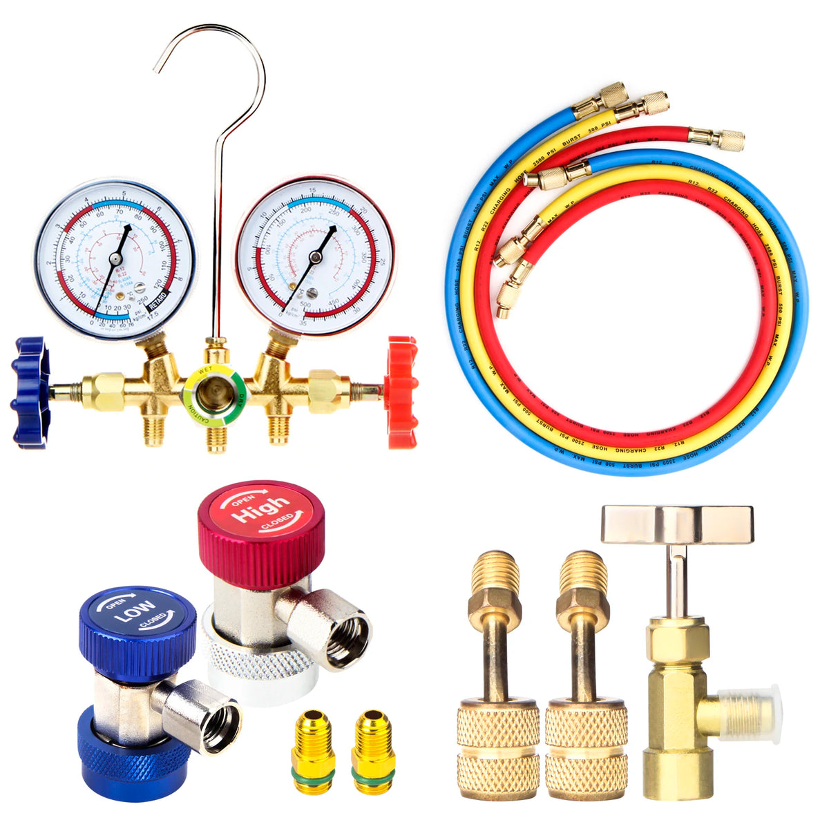 A/C manifold gauge set with charging hoses | Wrench Haus