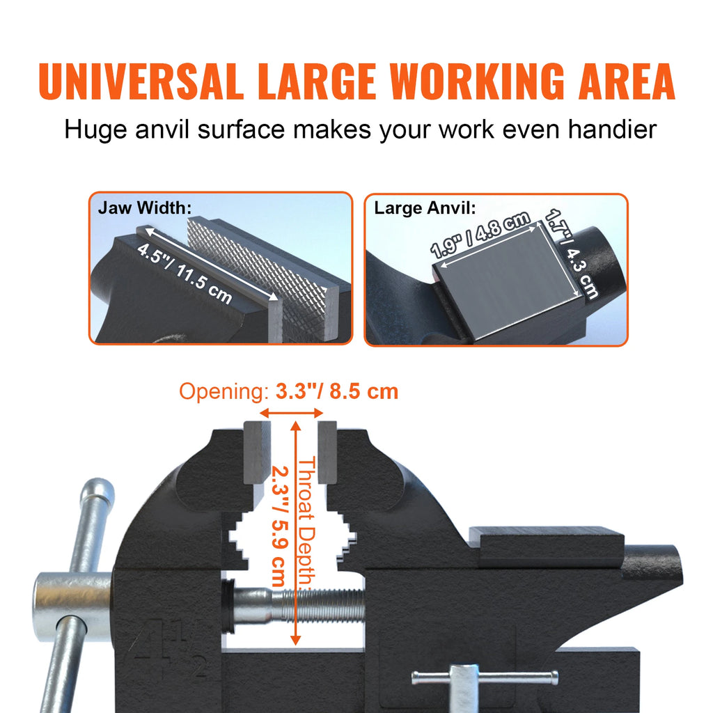 Cast Iron Vise - Built In Anvil Lockdown Base | Wrench Haus