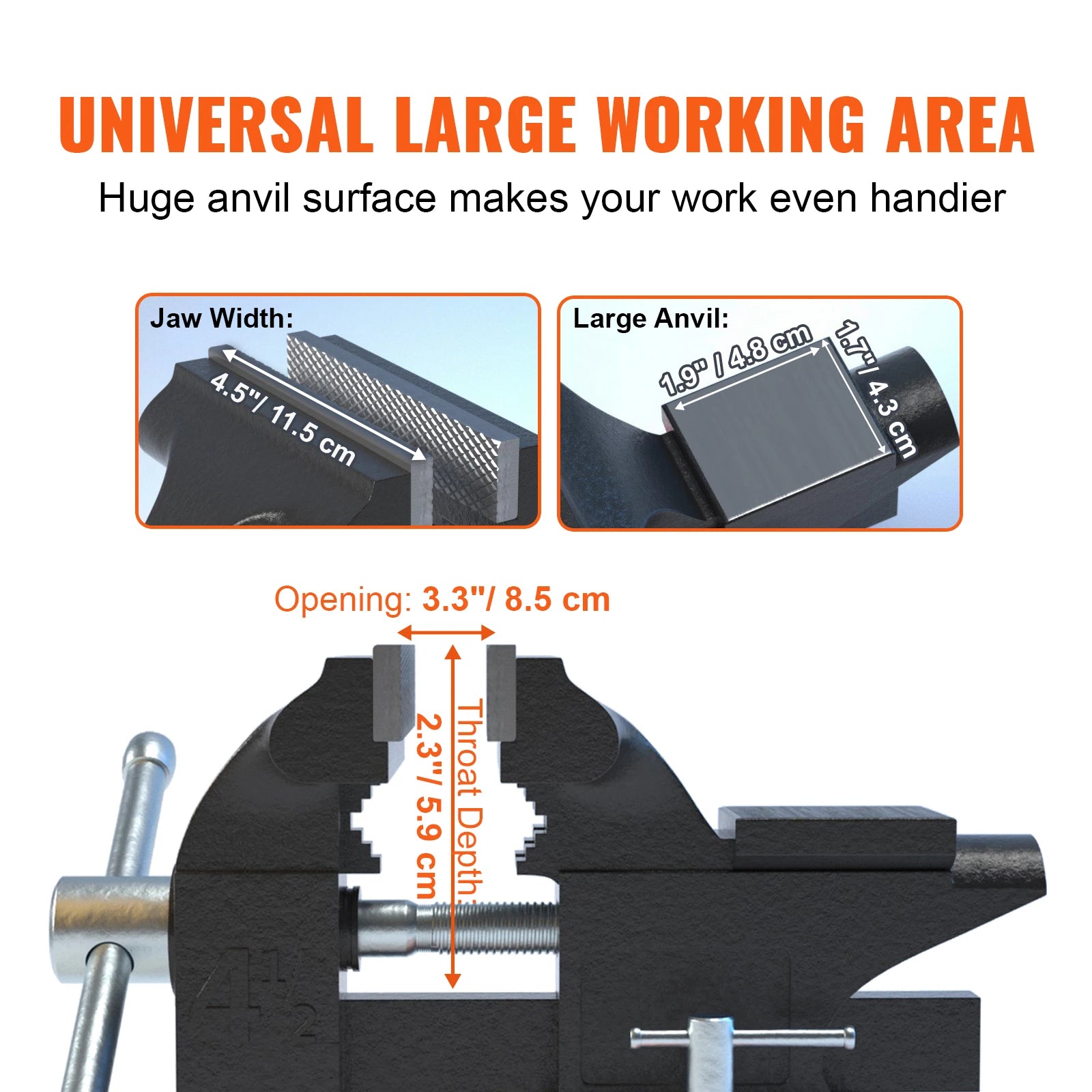 Cast Iron Vise - Built In Anvil Lockdown Base | Wrench Haus