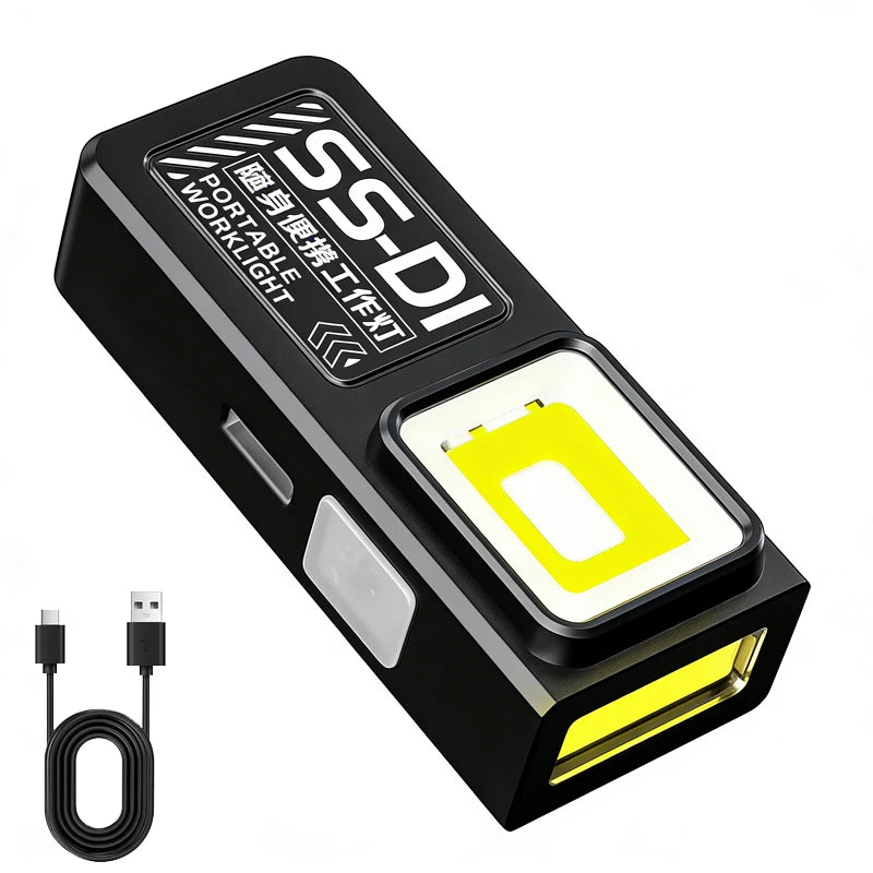 Mini COB LED Flashlight - USB-C Rechargeable Waterproof EDC Work Light