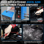 Step-by-step photos of filling, connecting and running the smoke leak detector on a car | Wrench Haus