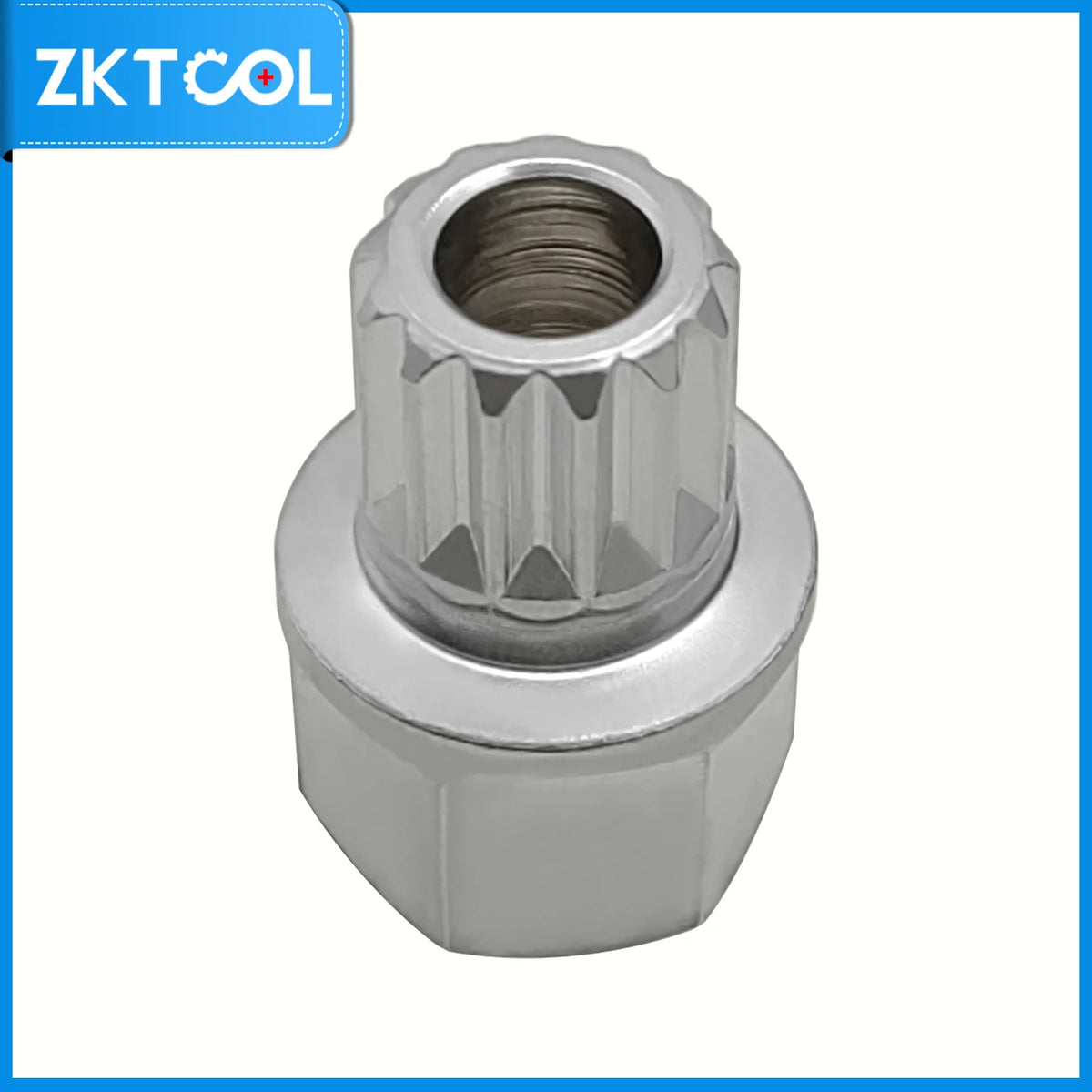 BMW wheel lock key socket upright with the splined drive end and through-bore facing up | Wrench Haus