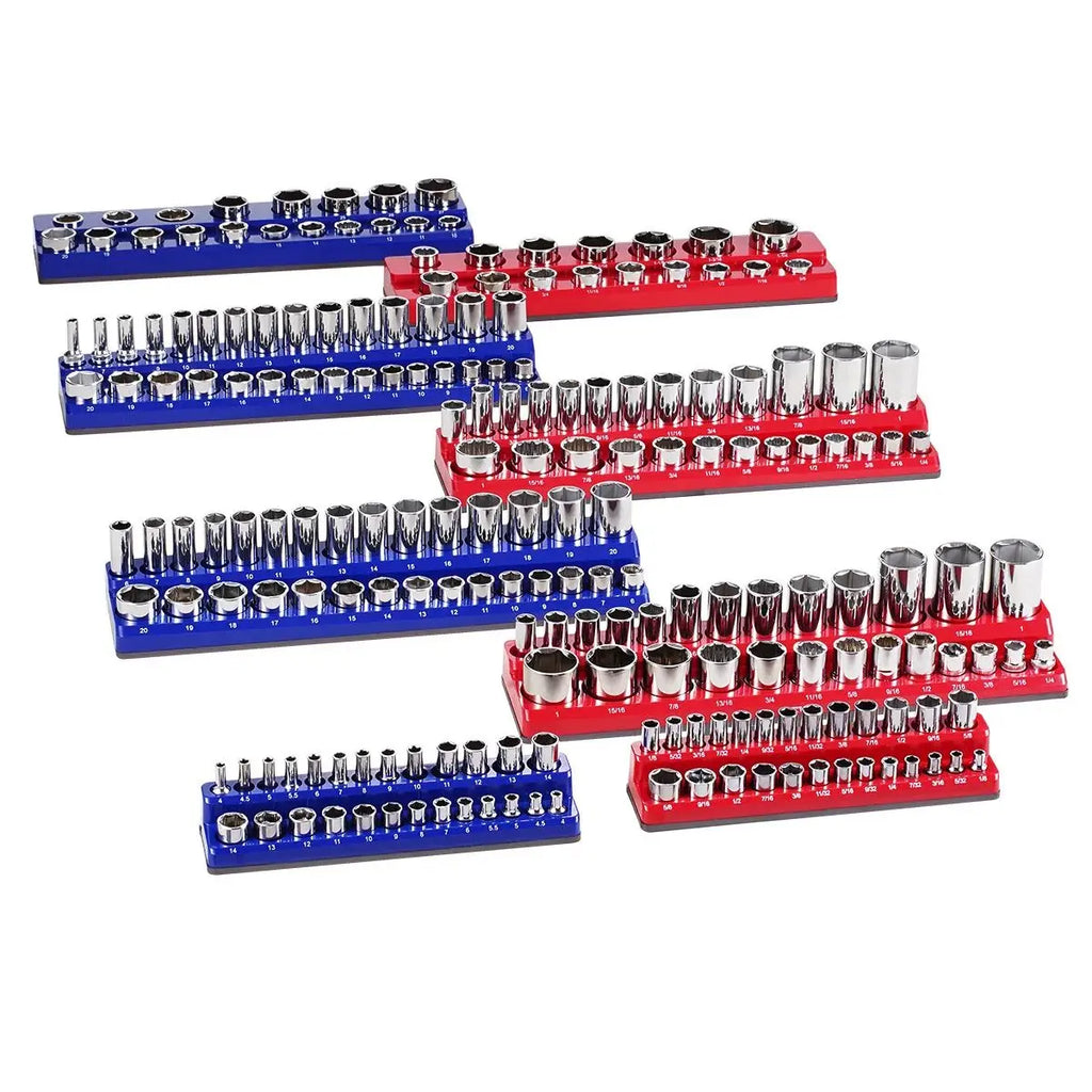 Magnetic Socket Organizer Set - Metric SAE Socket Tray Storage 3/8 1/2 Drive | Wrench Haus