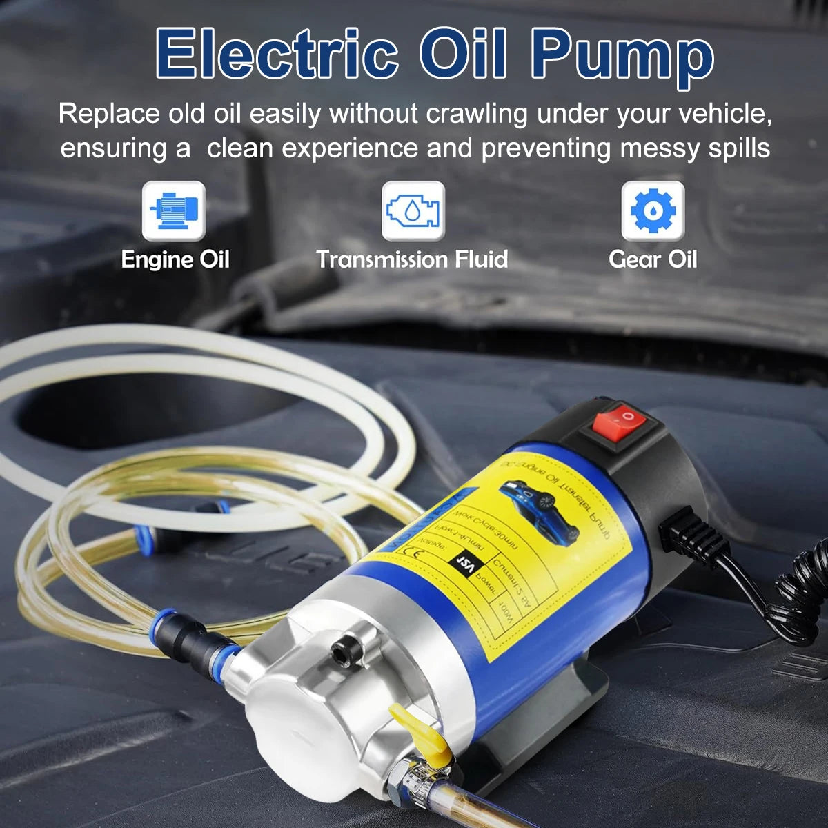 Portable oil extractor pump with two clear hoses | Wrench Haus