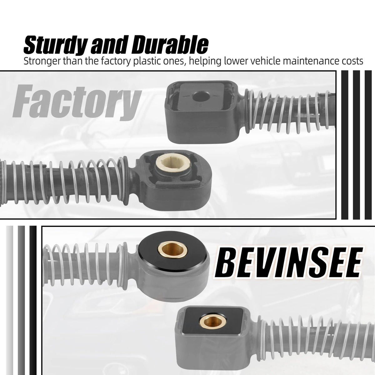 Solid shifter cable bushing kit compared with factory plastic cable ends | Wrench Haus