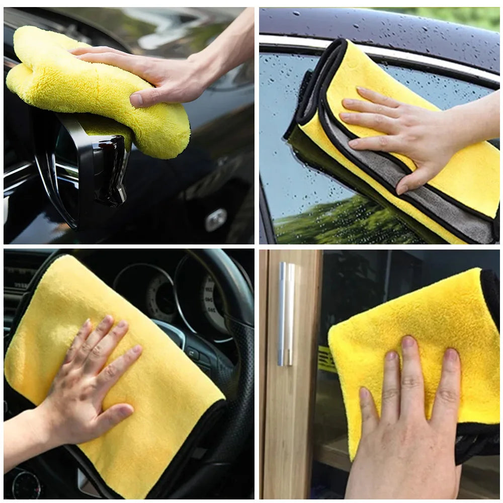 Microfiber towel hemmed edge close-up