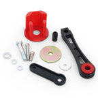 Dogbone engine mount & insert kit laid out: red insert, mounts, bolts, washers | Wrench Haus