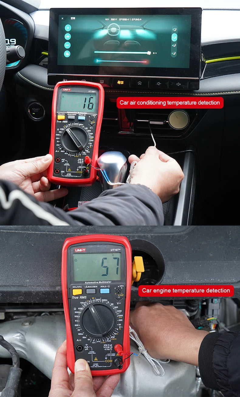 UNI-T UT105+/UT107+ Automotive Multimeter - Tach, RPM & Dwell Testing