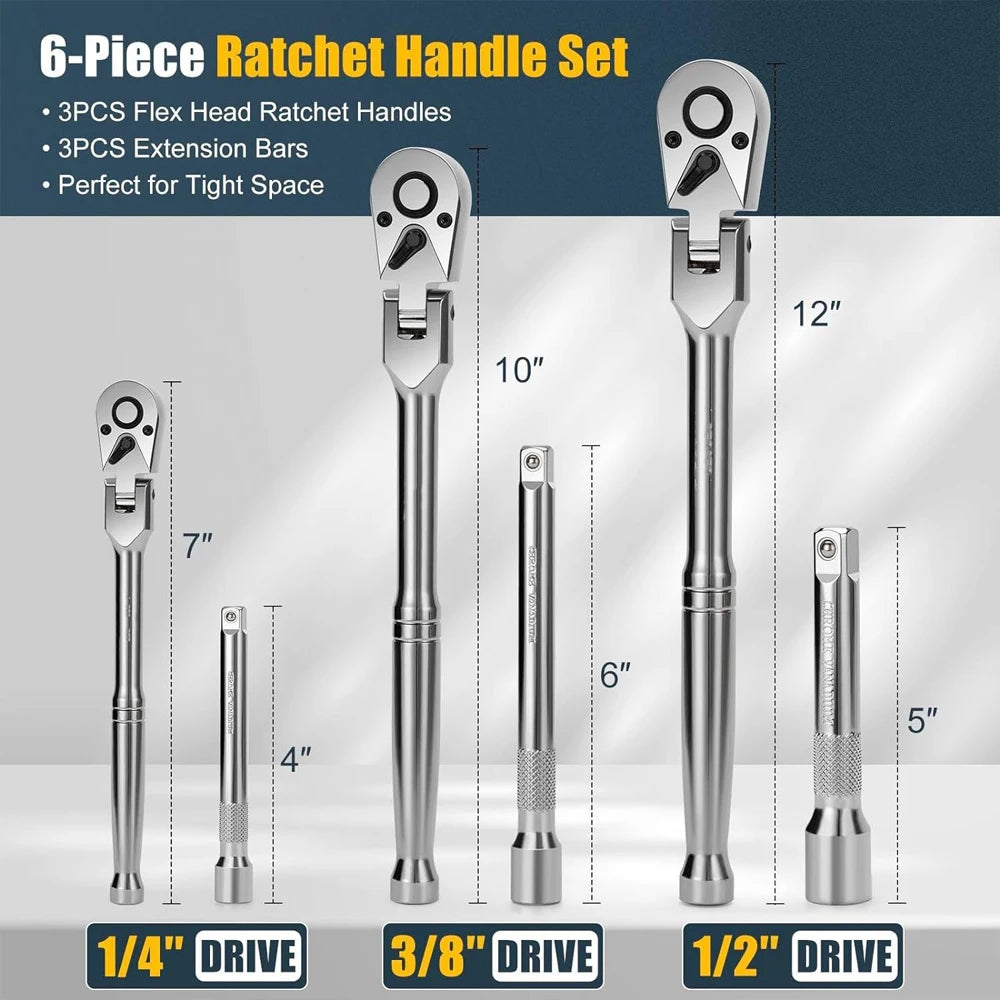 Flex Head Ratchet - 180 Degree CR-V Steel Tool | Wrench Haus