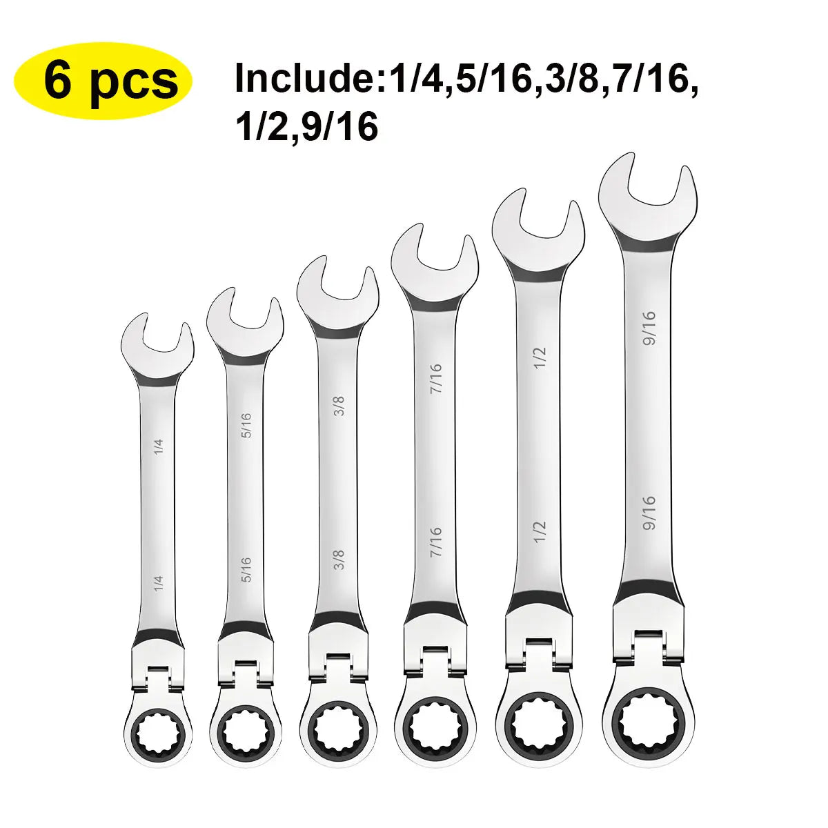 SAE Flex-Head Ratcheting Wrench Set - view 4 | Wrench Haus